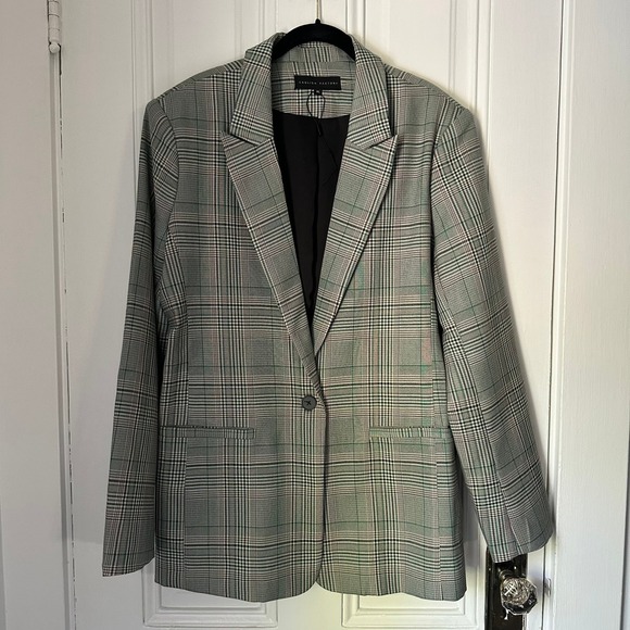 English Factory Plaid Blazer Womens XL Career Office Casual Chic Oversized - Picture 1 of 10